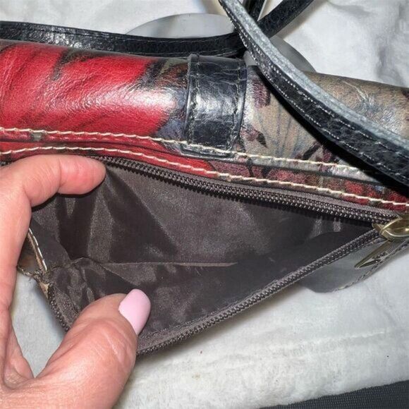 Patricia Nash Floral Leather Crossbody Bag Multicolor Adjustable Strap - Picture 7 of 11